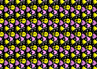 多彩心形图案背景纹理