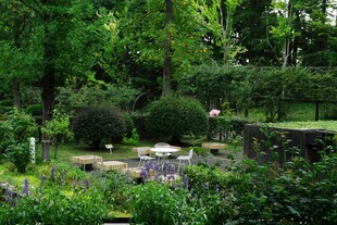 静谧绿意盎然的园林景观