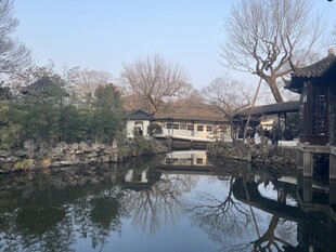 江南古典园林水景拙政园苏州