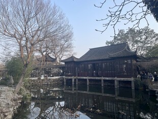 江南水乡古建筑风景图拙政园苏州