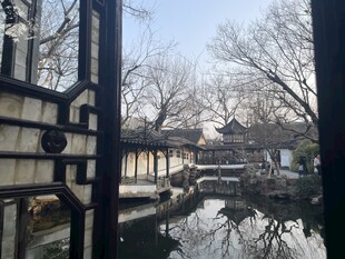 中式园林冬日景致拙政园苏州