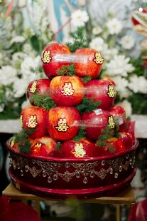 喜庆苹果塔装饰摆件