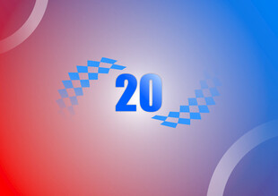 红蓝渐20周年庆典主题图案设计