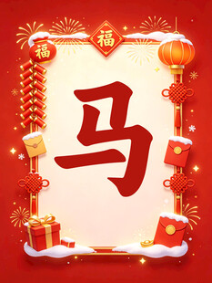 马字春节装饰图可乐瓶贴闯关卡