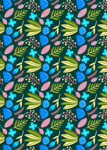 多彩海洋生物图案背景