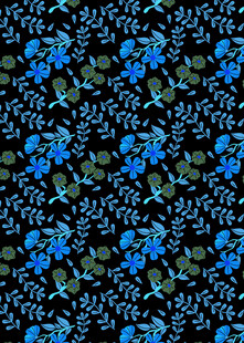 蓝色花卉图案布料纹理