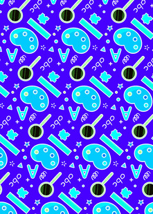 蓝色艺术元素无缝图案