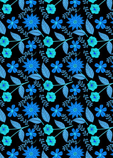 蓝色花卉图案背景