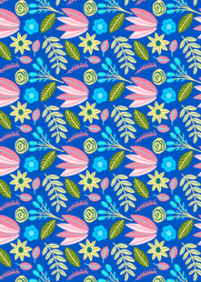 蓝色花卉图案背景