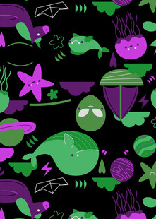 海底奇幻生物图案背景