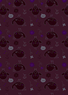 紫色海洋生物图案背景