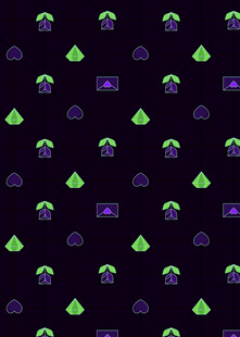 紫色背景的绿色蘑菇图案