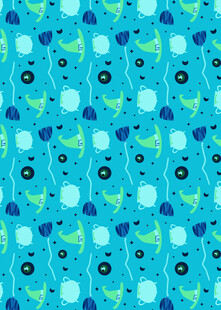 蓝绿清新几何图案背景