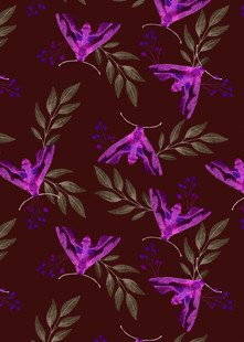 深棕底紫色花卉图案背景