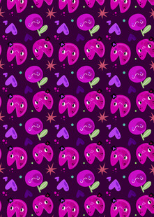 紫色卡通图案无缝背景