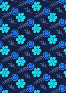 蓝绿花朵图案背景