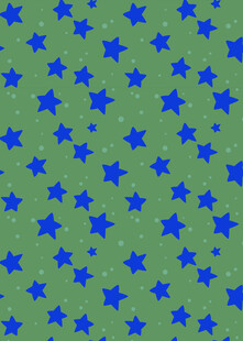 绿色背景上的蓝色星星图案