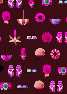 夏日海滩度假元素图案