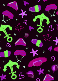 荧光派对元素图案背景