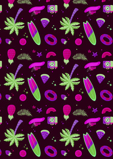 热带水果图案无缝背景