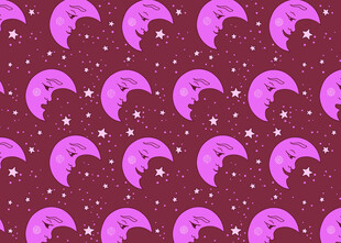 紫色月亮星星图案背景