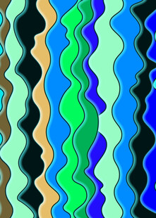 多彩波浪抽象图案