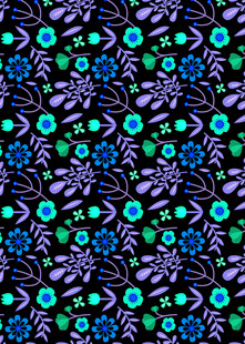 多彩花卉图案无缝背景