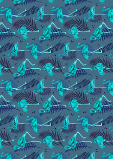 蓝绿几何图案无缝背景图