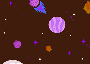 梦幻宇宙星球插画