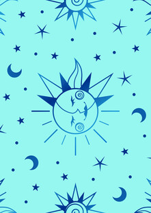 梦幻星空太阳月亮图案