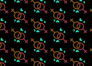 多彩性别符号无缝图案