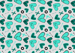 绿色心形图案无缝背景