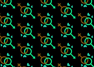 多彩性别符号图案背景