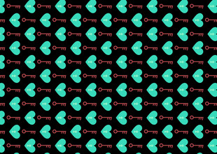 黑色底青色心形图案纹理