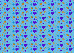 蓝色爱心图案背景纹理