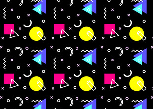 几何图案构成的梦幻星空图