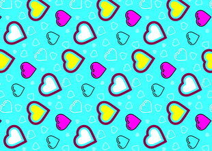 多彩心形图案背景