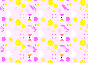 粉色背景可爱图案无缝纹理
