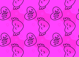 粉色背景可爱脚丫图案