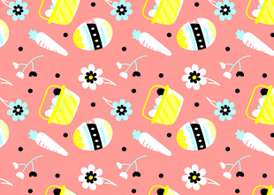 粉色背景的蔬果图案设计