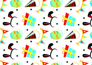 多彩卡通图案无缝背景