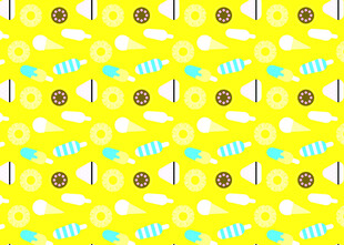 黄色海洋生物图案背景