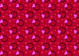 红色爱心圆环图案背景