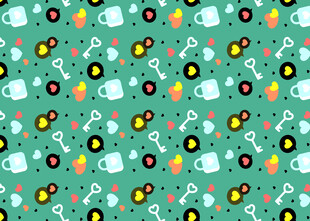 卡通风格多彩图案背景