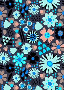 多彩花卉图案背景纹理