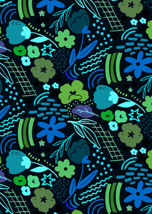 多彩花卉几何图案背景