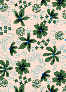 清新花卉植物图案背景