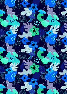 抽象多彩花卉图案背景