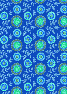 蓝色花卉图案无缝背景