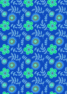 蓝底绿花简约图案纹理